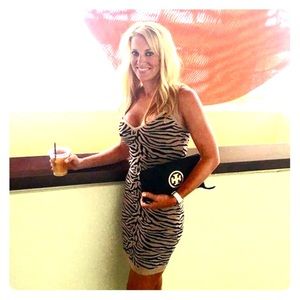 Sexy Bebe leopard party cocktail dress S/P